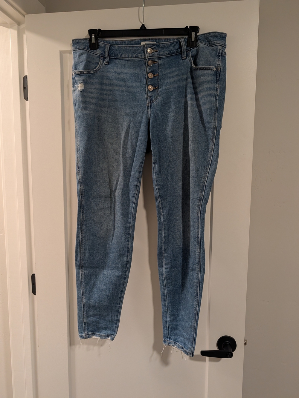 Maurices Light Blue Skinny Jeans with Button-Fly
